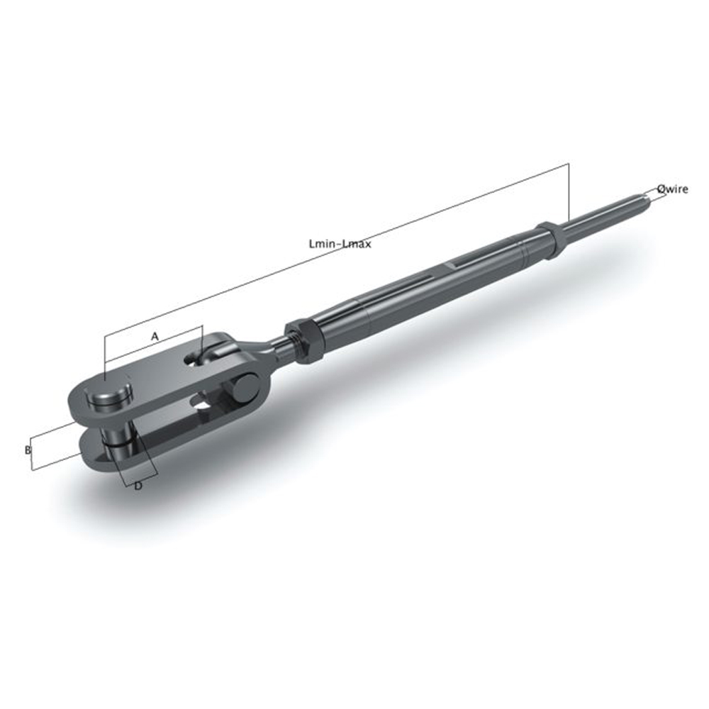 OS Wantenspanner Toggle / Terminal mit M14 Gewinde für Draht Ø 7 mm