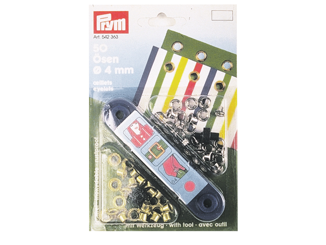 Prym 542400 Rundkauschen / Ösen Ø 4 mm 50 Stück Messing vernickelt