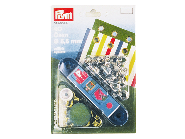 Prym 542410 Rundkauschen / Ösen Ø 5 mm 40 Stück Messing vernickelt