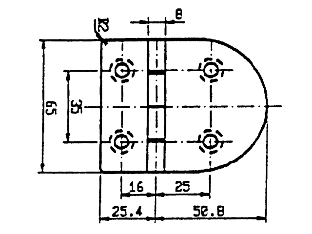 Scharnier 76.2x65mm 90°