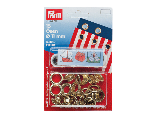 Prym 541371 Rundkauschen / Ösen Ø 11 mm 15 Stück Messing