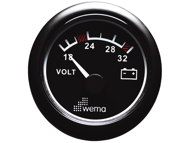 Voltmeter 24V schwarz