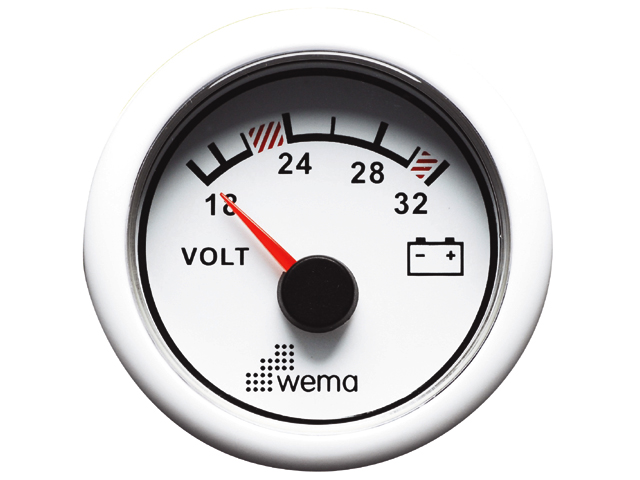 Voltmeter 24V weiß