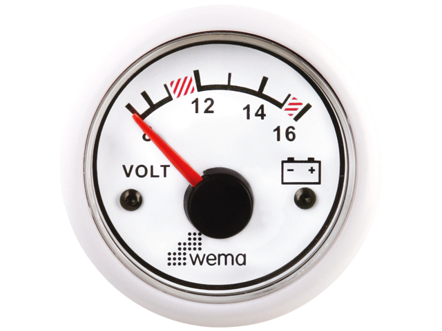 Voltmeter 12V weiß