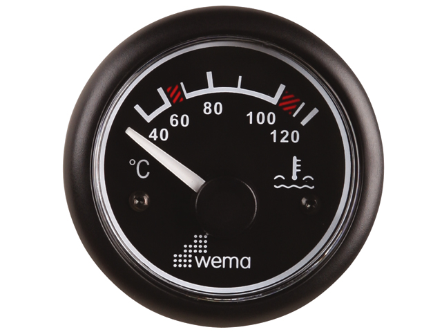 Wema Anzeiger für Wassertemperatur schwarz 12/24V 450-23 Ohm