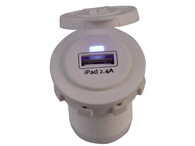 Adapter 1xUSB 2.4A Flushmount weiß