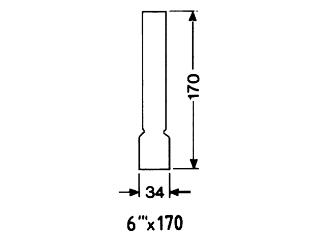 DHR LG06170 Lampenzylinder 34 x 170 mm