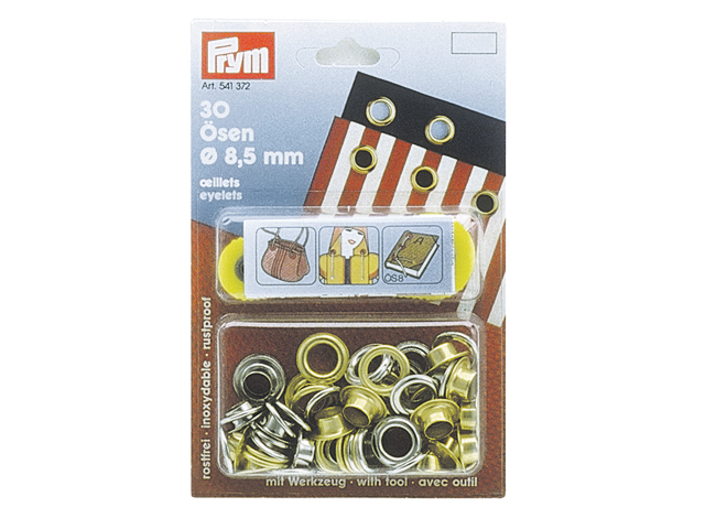 Prym 541374 Rundkauschen / Öse Ø 8 mm 24 Stück Messing vernickelt