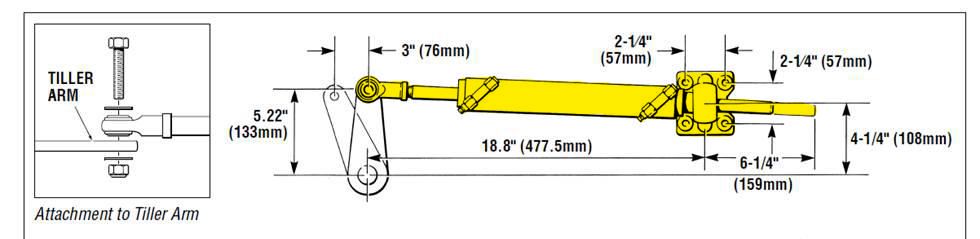 Cilinder 52Kg voor BayStar Hydraulisch Stuursysteem HK4400