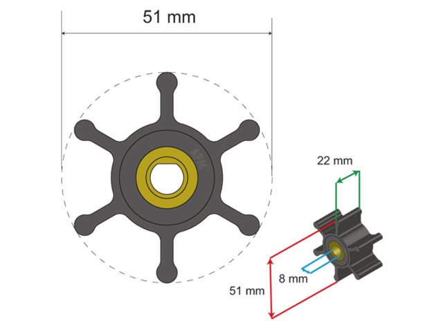 Albin Premium Impeller Kit PN 06-01-008