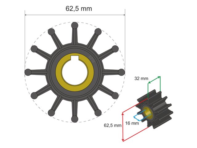 Albin Premium Impeller Kit PN 06-01-016