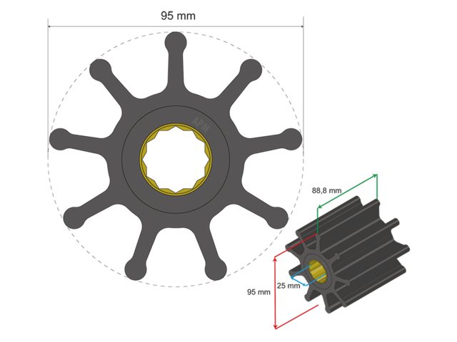 Albin Premium Impeller PN 06-02-029