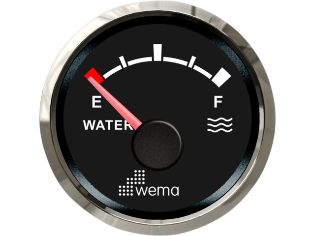 Wema NMEA2000 Silber-Serie Anzeige Wasser schwarz