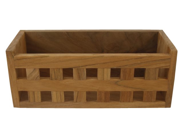 Teak Blockgitter-Regal 25.5x10x10cm