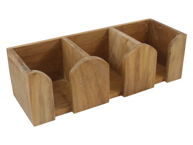 Teak Becher- und Tassenhalter 3fach 29.5x10x9cm