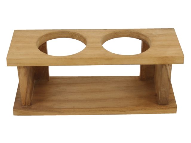 Teak Glashalter 2fach 21.5x7.5x9cm