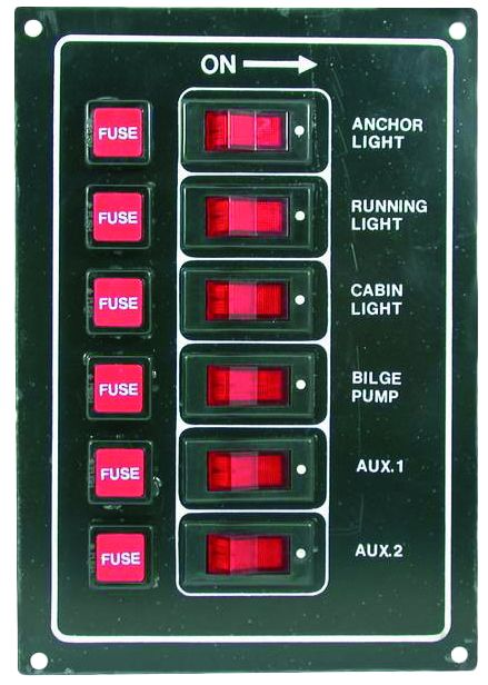 Schalttafel 12 V - 6 Schalter