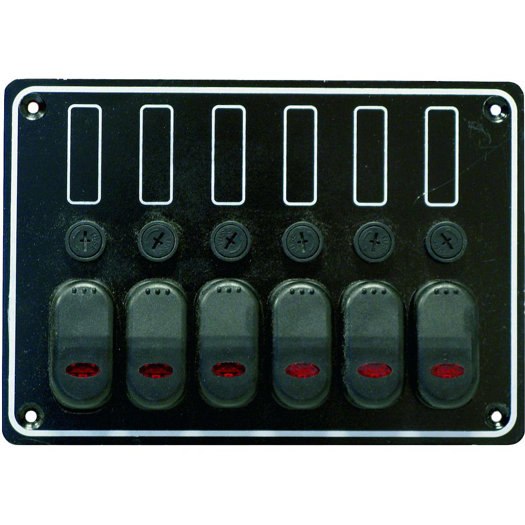 Wasserdichte Schalttafel 12 V - 6 Schalter