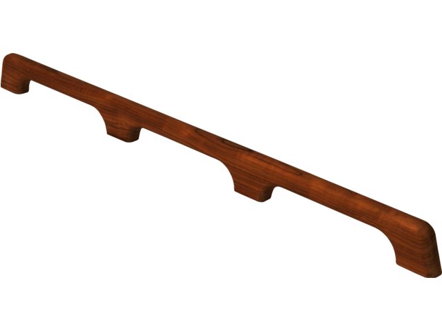 Teak Handlauf 3-Griff Länge 840mm