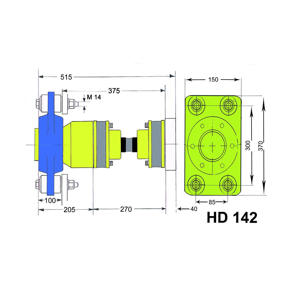 Model HD142  A-flex homokinetische aandrijfset *
