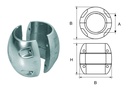 Wellenanode Zink Kugelförmig Ø 45 mm