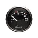 Wema Serie Silber Voltmeter 12V schwarz Messbereich 8-16V