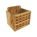 Teak Blockgitter-Besteckkasten 15x12x14cm