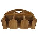 Teak Becherhalter 6fach mit Handgriff 29.5x22x15cm