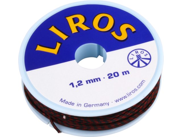 [L-01810635] Liros Optisail / Bändsel Ø 1,2 mm schwarz/rot 20 m